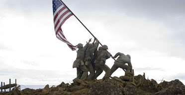 The raising of the American Flag on Iwo Jima