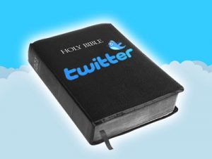Twitter logo on the Scriptures